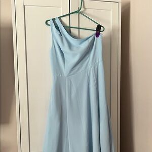 David's Bridal Sky Blue bridesmaid dress